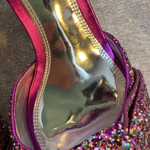 Kate Spade Rainbow Glitter Bow Miya Platform Open Toe Heels Size 9B NWOT - Picture 9 of 10